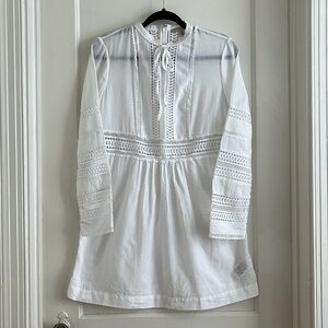 Banana Republic Size S Diora Sheer Lace Inset Mini Dress Lightweight Sundress